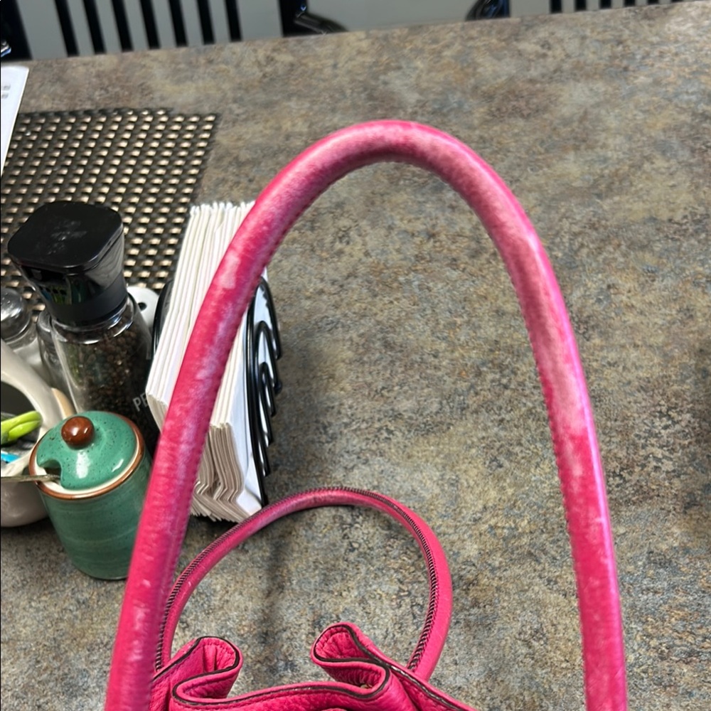 Michael Kors Hot Pink Leather Drawstring Shoulder Tote - Picture 6 of 7